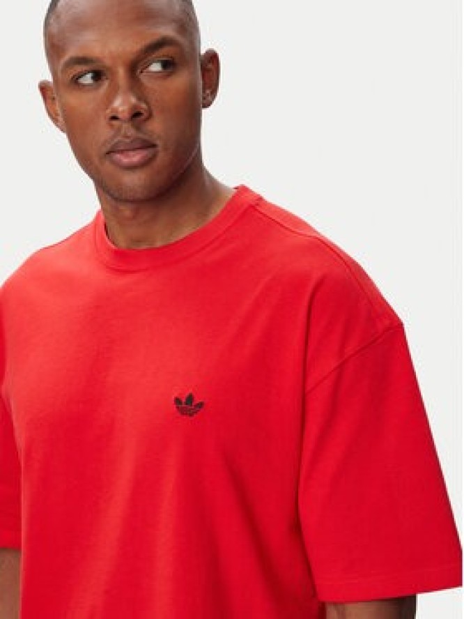 adidas T-Shirt Trefoil Essentials HZ1003 Czerwony Loose Fit
