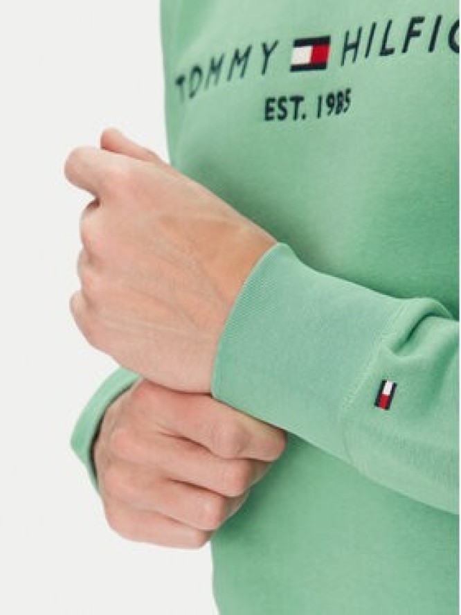 Tommy Hilfiger Bluza Logo MW0MW11596 Zielony Regular Fit