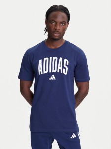 adidas T-Shirt Collegiate Lineage Graphic JM6417 Niebieski Regular Fit