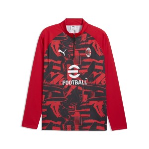 Męska koszulka na rozgrzewkę AC Milan z zamkiem 1/4 PUMA
