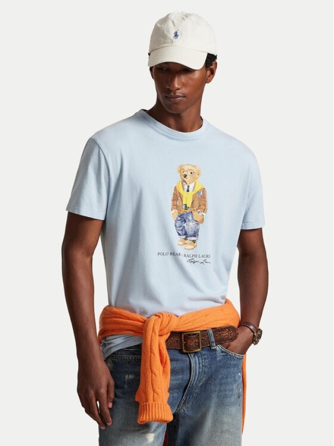 Polo Ralph Lauren T-Shirt 710P07347001 Błękitny Regular Fit