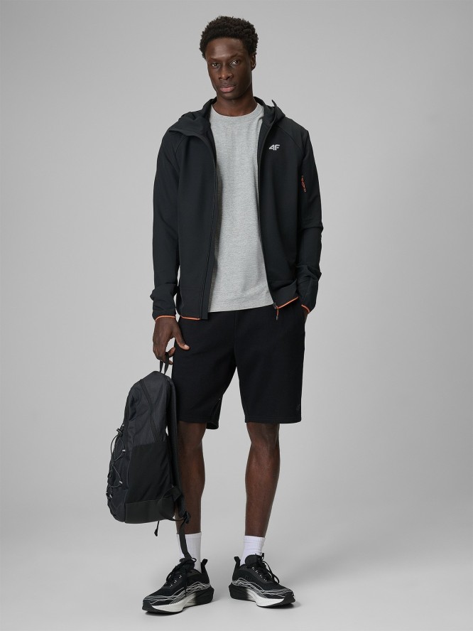 4F T-shirt regular gładki męski - szary S