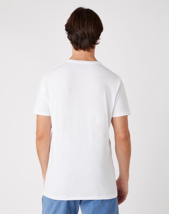 MĘSKI T-SHIRT WRANGLER SS CLASSIC AMERICANA WHITE W7AHD3989 112131341