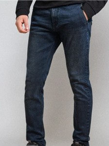 Spodnie jeansowe chino slim fit - niebieski