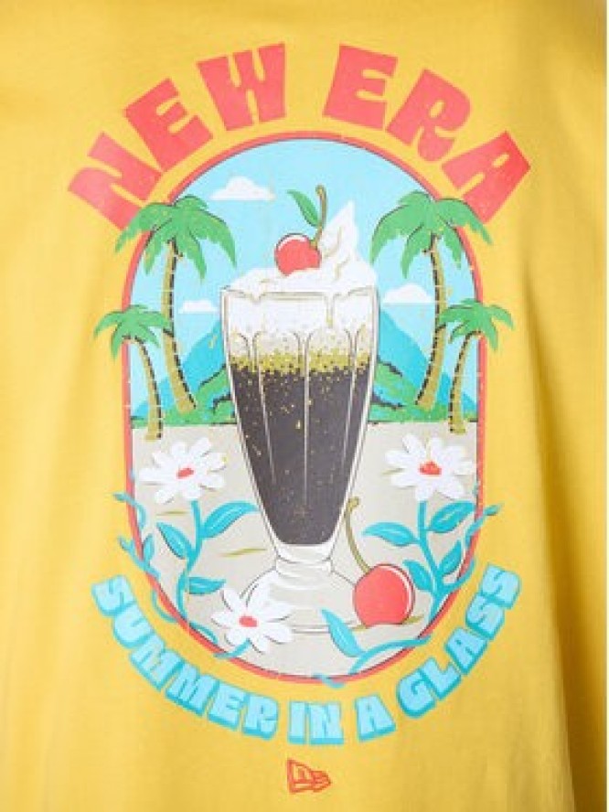 New Era T-Shirt 60596304 Żółty Regular Fit