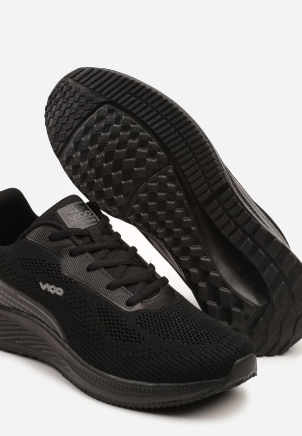 Czarne Buty Sportowe Sneakersy z Siateczki na Piankowej Podeszwie Saralia