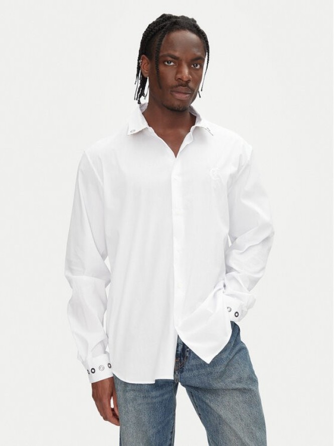 Just Cavalli Koszula 78OAL2A0 Biały Relaxed Fit