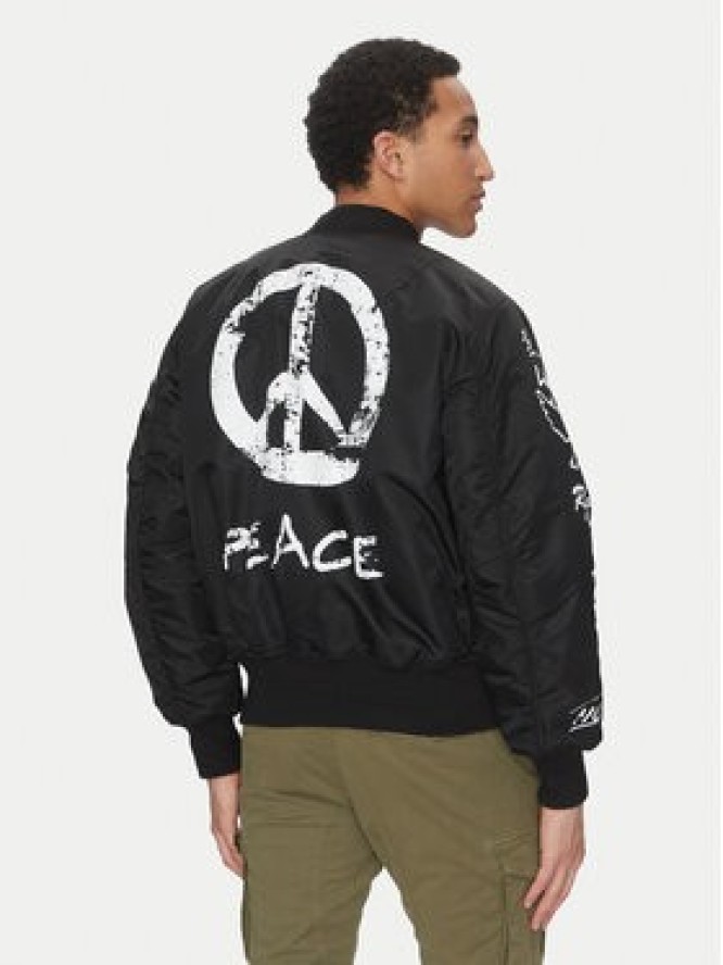 Alpha Industries Kurtka bomber MA-1 Peace 156136 Czarny Regular Fit