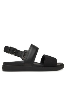 Calvin Klein Sandały Back Strap W/ Buckle Logo HM0HM01742 Czarny