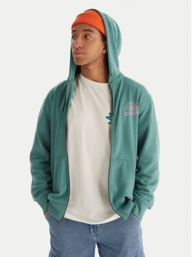 Quiksilver Bluza Graphic Hood Zip EQYFT05133 Zielony Regular Fit