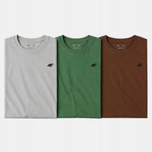 T-SHIRT MĘSKI 4F KOSZULKA LIMITOWANA KOMPLET ZESTAW 3 SZTUKI S M3948 SS26