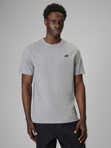 4F T-shirt regular gładki męski (3-pack) - szary+czarny+granatowy XXL