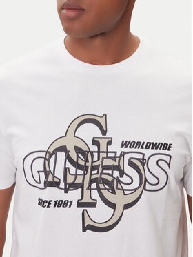 Guess T-Shirt M5BI72 I3Z14 Biały Slim Fit