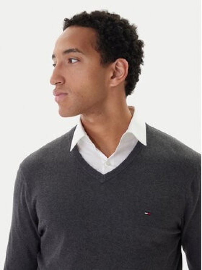 Tommy Hilfiger Sweter Essential MW0MW14745 Szary Regular Fit