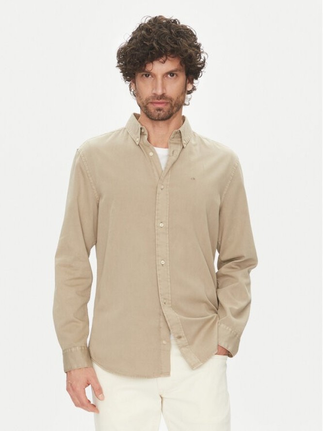 Calvin Klein Koszula K10K114200 Beżowy Comfort Fit