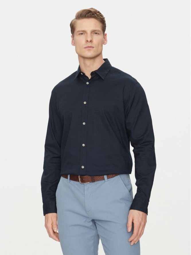 Jack & Jones Koszula Pierre 12270085 Granatowy Relaxed Fit