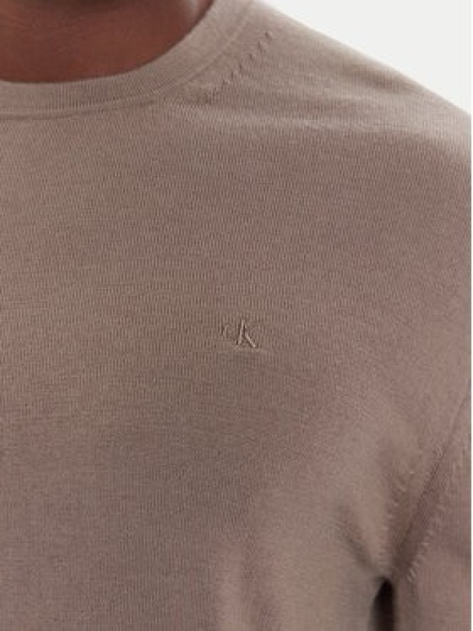 Calvin Klein Sweter LV04LB305G Beżowy Regular Fit