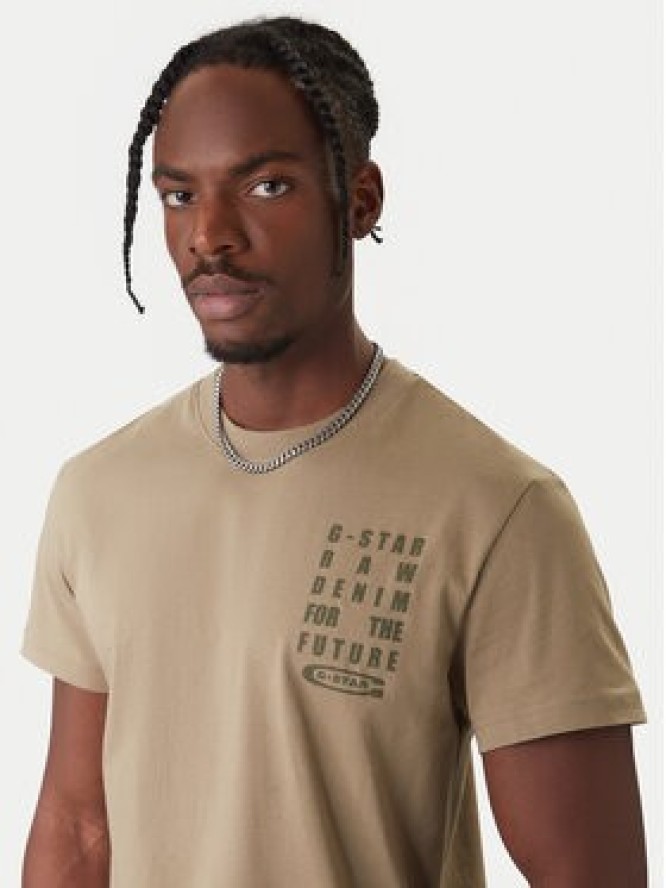G-Star Raw T-Shirt Text Chest D25968-C506 6057 Zielony Regular Fit