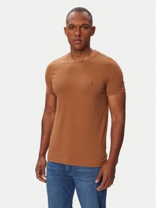 Tommy Hilfiger T-Shirt MW0MW10800 Brązowy Slim Fit