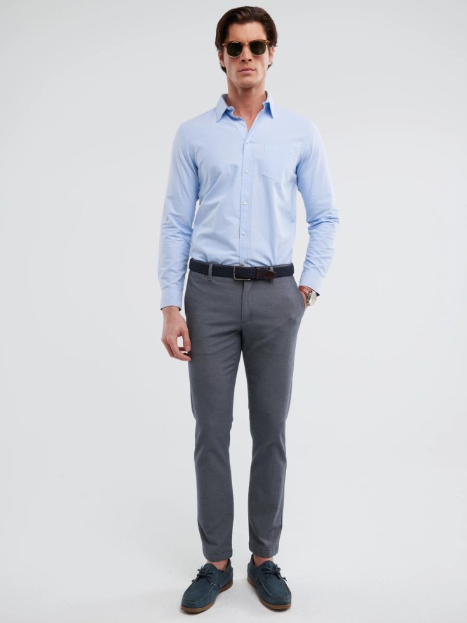 Spodnie męskie chinosy niebieskie Erhati 402