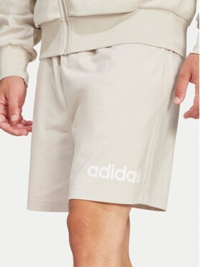 adidas Szorty sportowe Essentials Linear JC9346 Beżowy Regular Fit