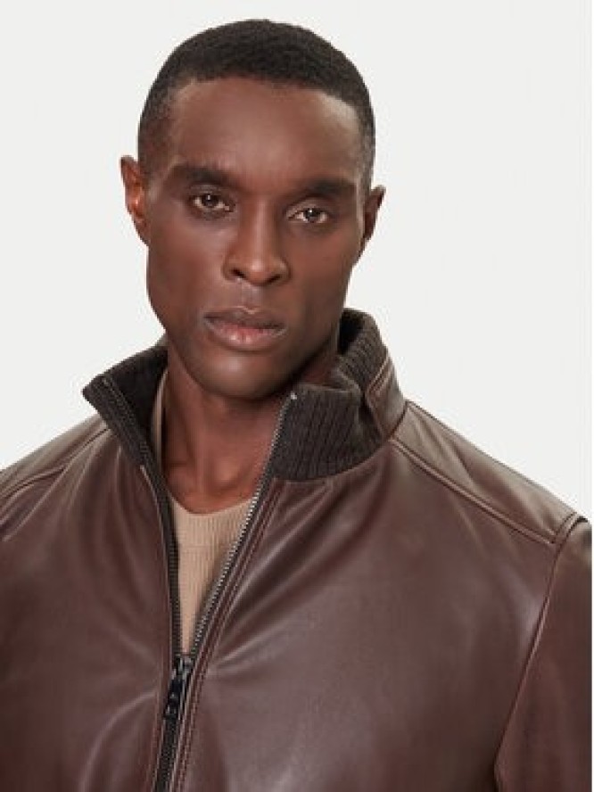 Milestone Kurtka skórzana MSNaldo 53101821280 Brązowy Regular Fit