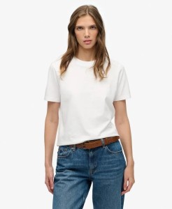 superdry Koszulka Essential Logo haftowana z bawełny organicznej – OPTIC