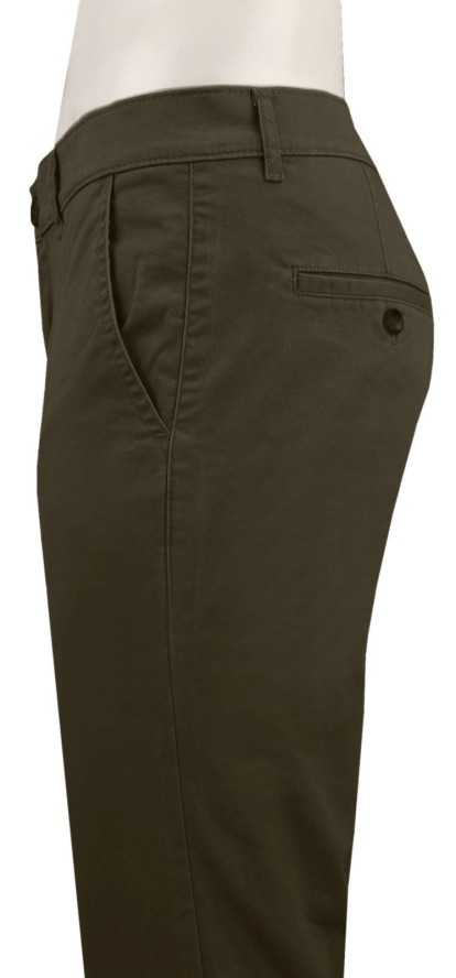 Męskie, Bawełniane Spodnie Typu Chinos - Victorio - Ciemny Brąz