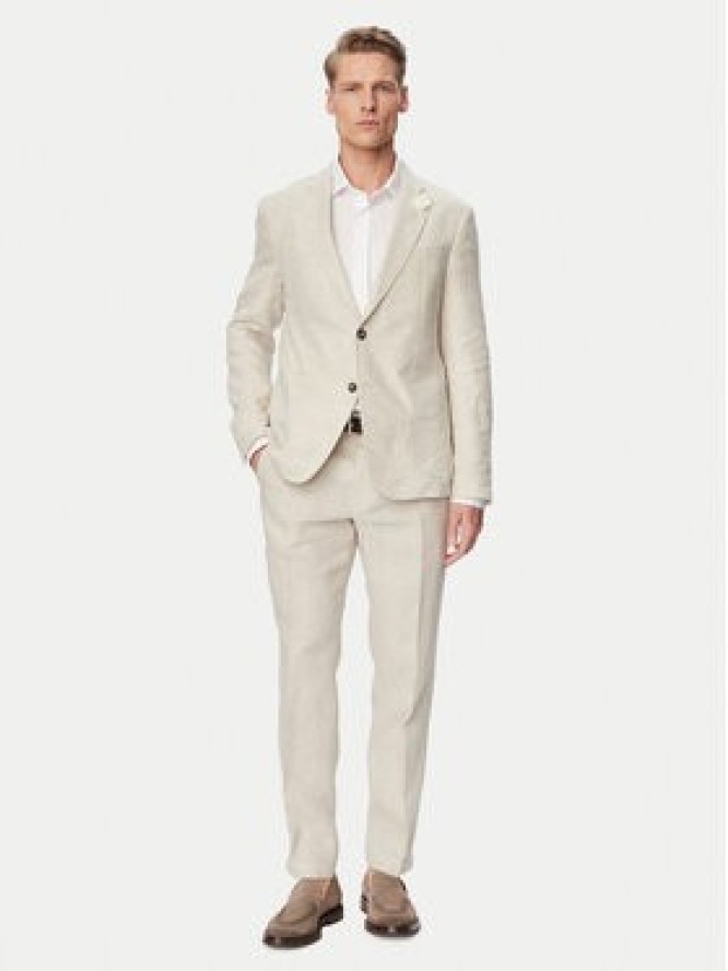JOOP! Spodnie garniturowe Hank 30102982 Beżowy jasny Slim Fit