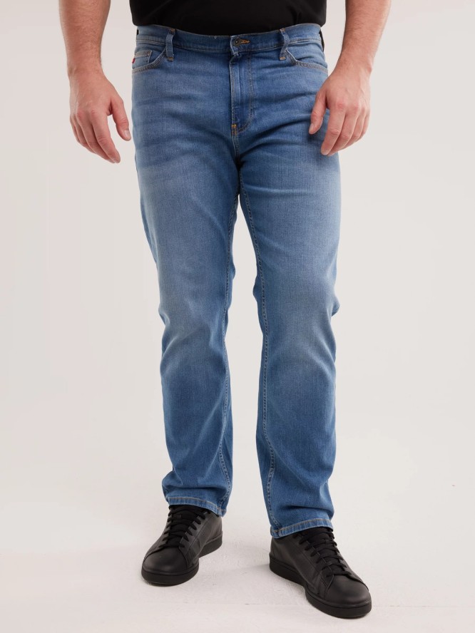 Jeansy męskie z prostą nogawką niebieskie Trent 114