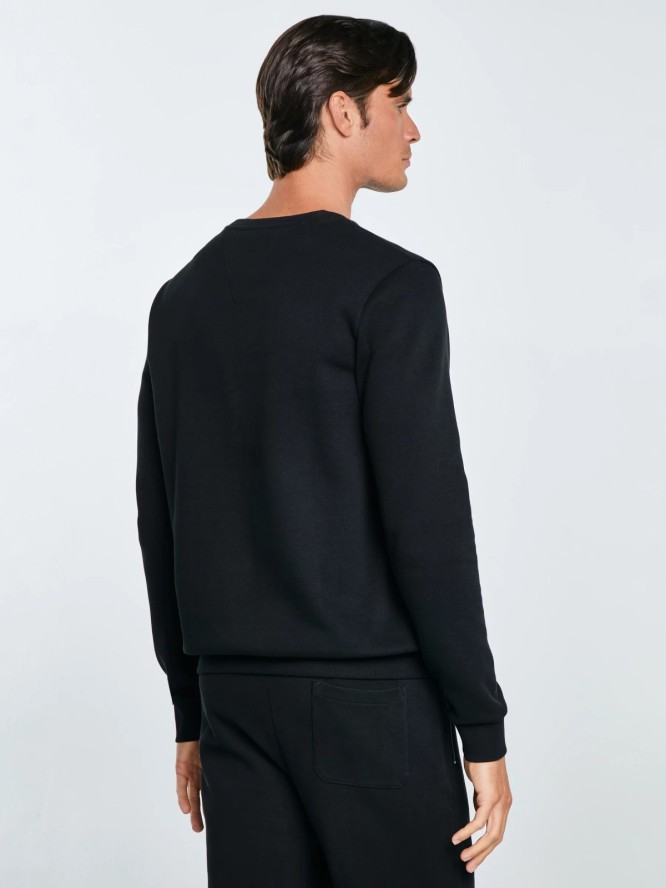 Bluza męska ze splotem pique czarna Wiler 906