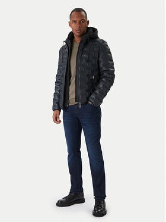 Milestone Kurtka skórzana MS Alonso 5310196 0715 Granatowy Regular Fit