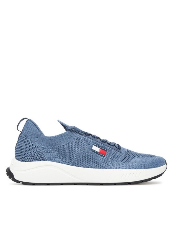 Tommy Jeans Sneakersy Tjm Runner Knitted EM0EM01580 Niebieski