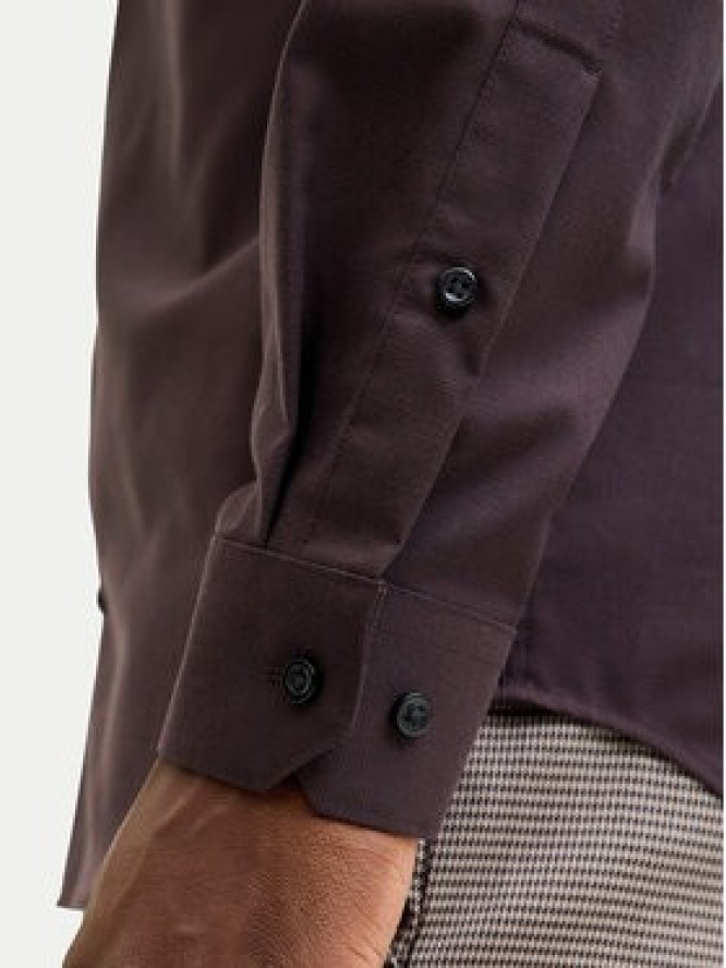 Jack & Jones Koszula Parker 12227385 Bordowy Slim Fit