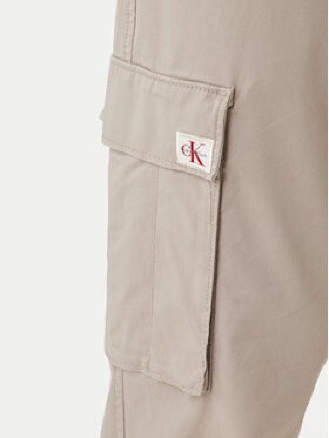 Calvin Klein Jeans Joggery Comfort LV04RD608G Beżowy Skinny Fit