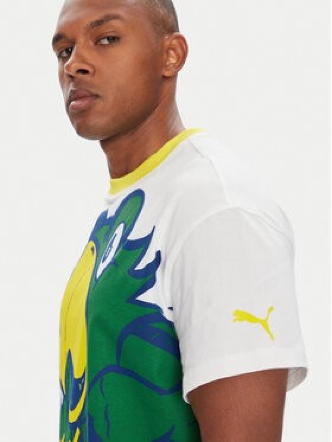 Puma T-Shirt CWC Hoops x Palmeiras 631705 Biały Regular Fit