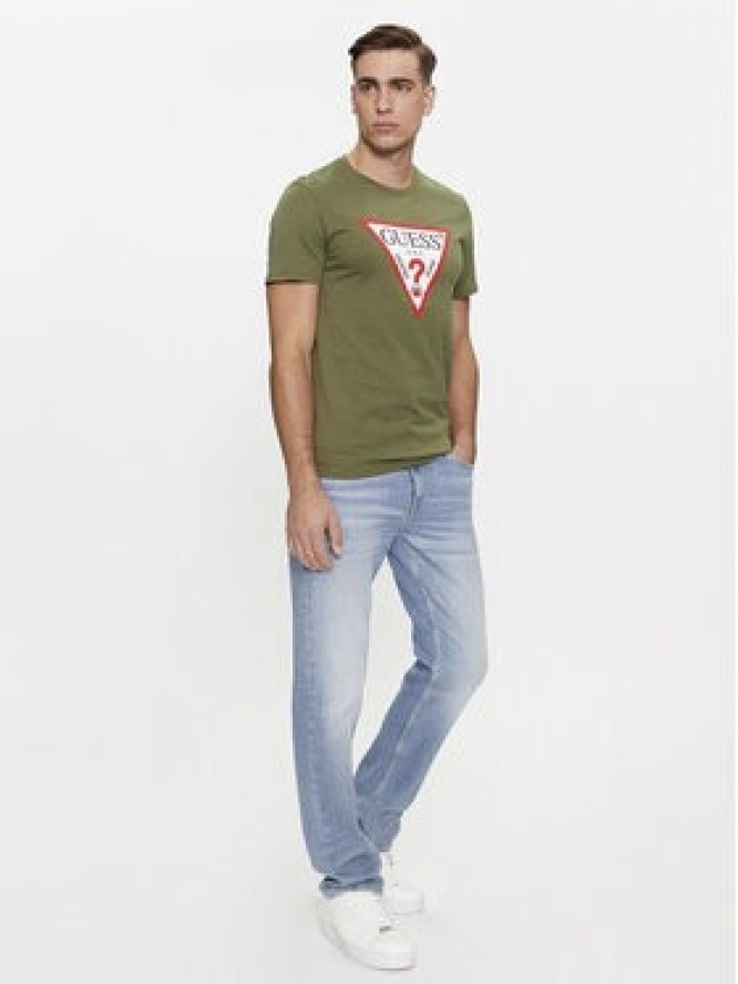 Guess T-Shirt Logo M2YI71 I3Z14 Zielony Slim Fit