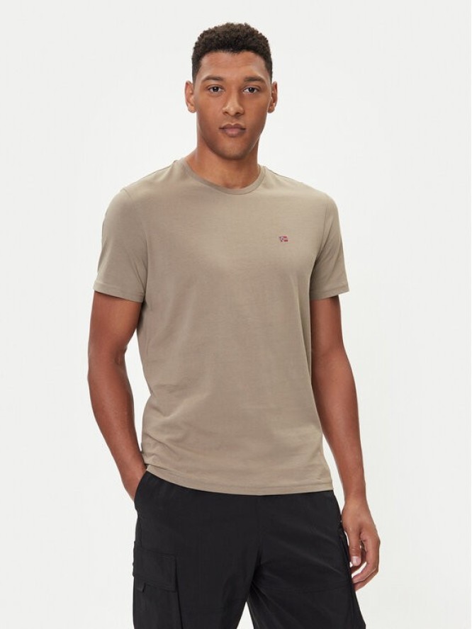 Napapijri T-Shirt Salis NP0A4H8D Beżowy Regular Fit