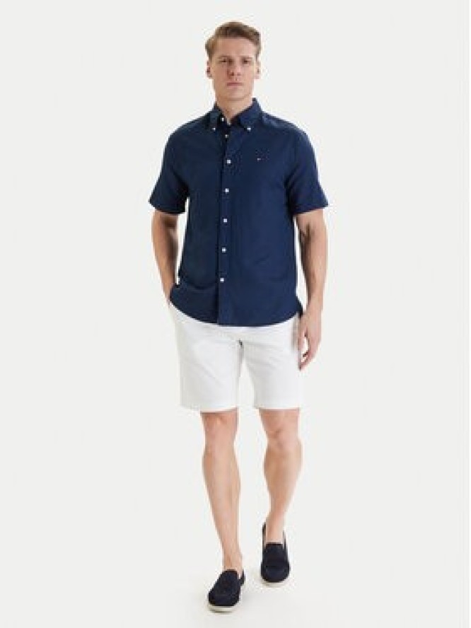 Tommy Hilfiger Komplet szorty i pasek Denton MW0MW42349 Biały Slim Fit