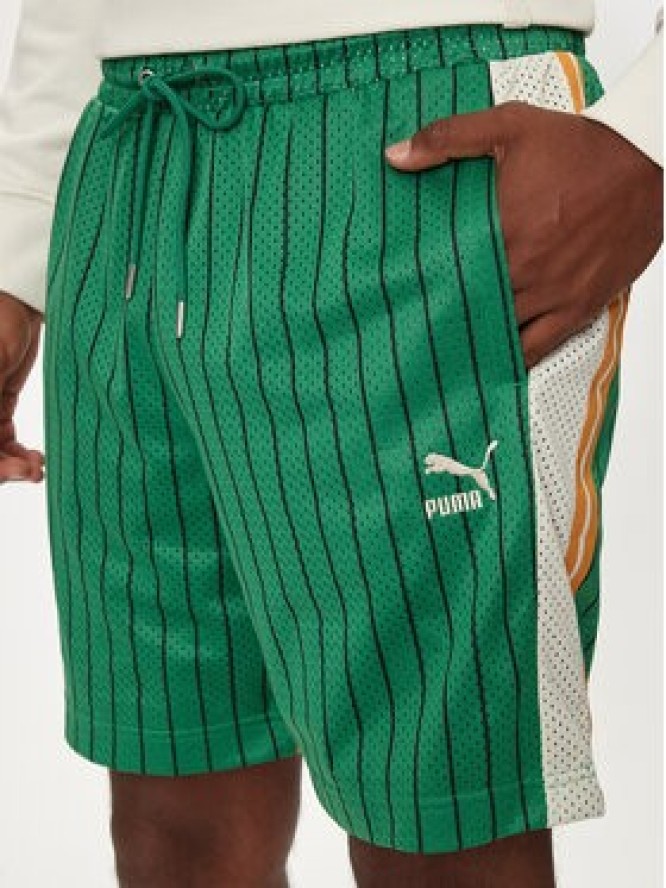 Puma Szorty sportowe T7 624394 Zielony Relaxed Fit