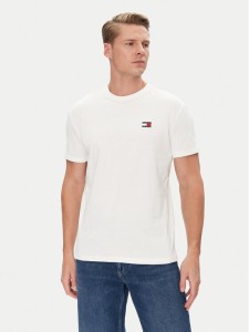 Tommy Jeans T-Shirt Badge DM0DM20322 Biały Regular Fit