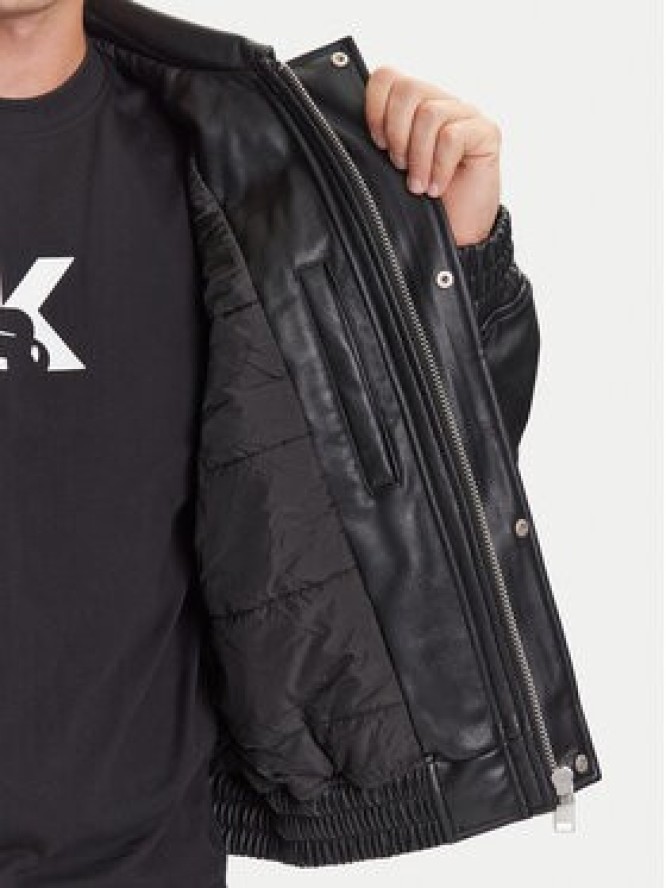 Karl Lagerfeld Jeans Kurtka z imitacji skóry A3M15035 Czarny Regular Fit