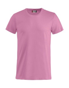 clique Basic-T Junior T-shirt bawełniany z prążkowanym kołnierzem – bright pink