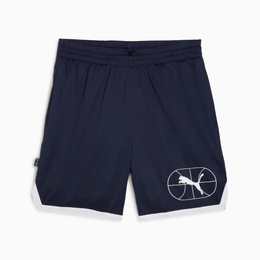 Spodenki męskie Puma JUNIOR VARSITY BASKETBALL 7'' granatowe, rozmiar XL