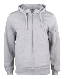 clique Basic Active Hoody Full Zip — bluza z kapturem szara melanż – grey