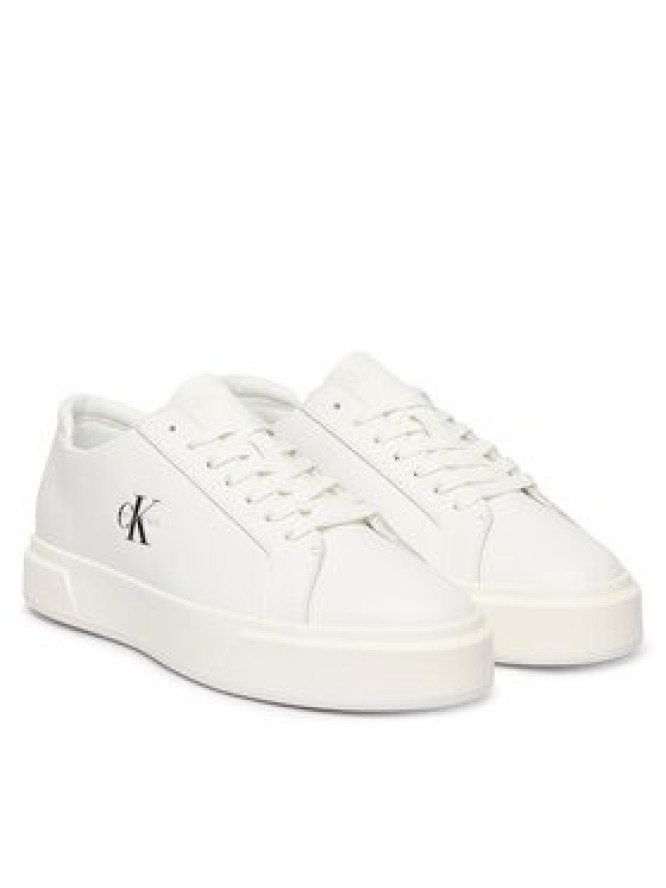 Calvin Klein Sneakersy Basket Cupsole Laceup Lth Ml YM0YM01460 Biały