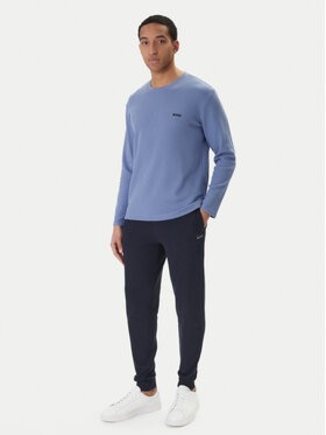 BOSS Longsleeve Waffle 50535870 Błękitny Regular Fit
