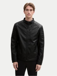 Tom Tailor Kurtka z imitacji skóry 1044100 Czarny Regular Fit
