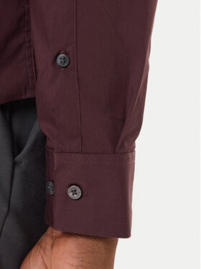 Calvin Klein Koszula Essentials LV019EU037 Bordowy Slim Fit