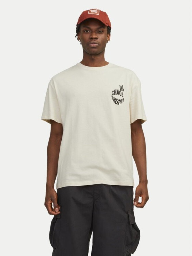 Jack & Jones T-Shirt Jorfrutti 12256926 Écru Wide Fit